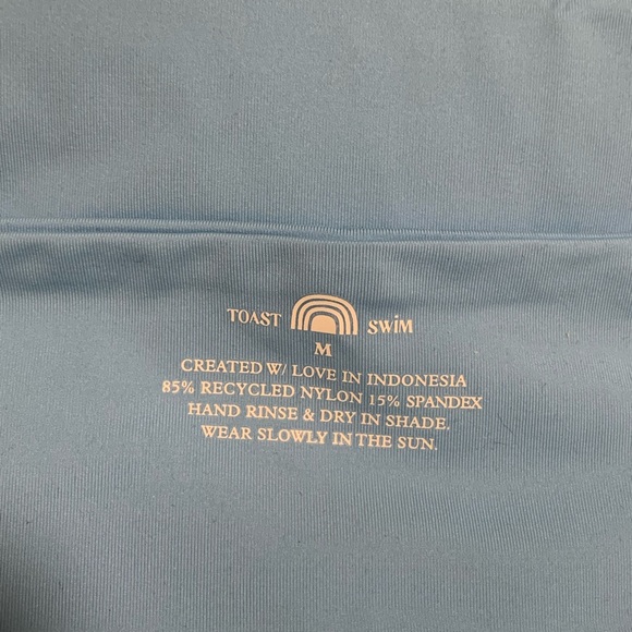 NWT FREE PEOPLE X TOAST SWIM HALTER BIKINI TOP IN BLUE - Picture 3 of 3